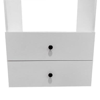 C1 Modular Wooden Closet Organizer System with 2 Drawers 3 Shelves Wall Mount Shelving for Walk in Closet Bedroom Organization Built in Clothes Storage White 23.62''W x 16.04''D x 31.49''H