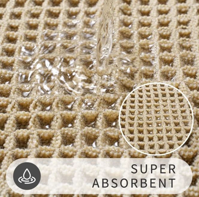 Home Fashion Waffle Bathroom Door Absorbent Carpet